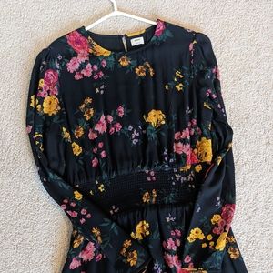 Aritzia Pink and Black Bishop Sleeve Maxi Dress